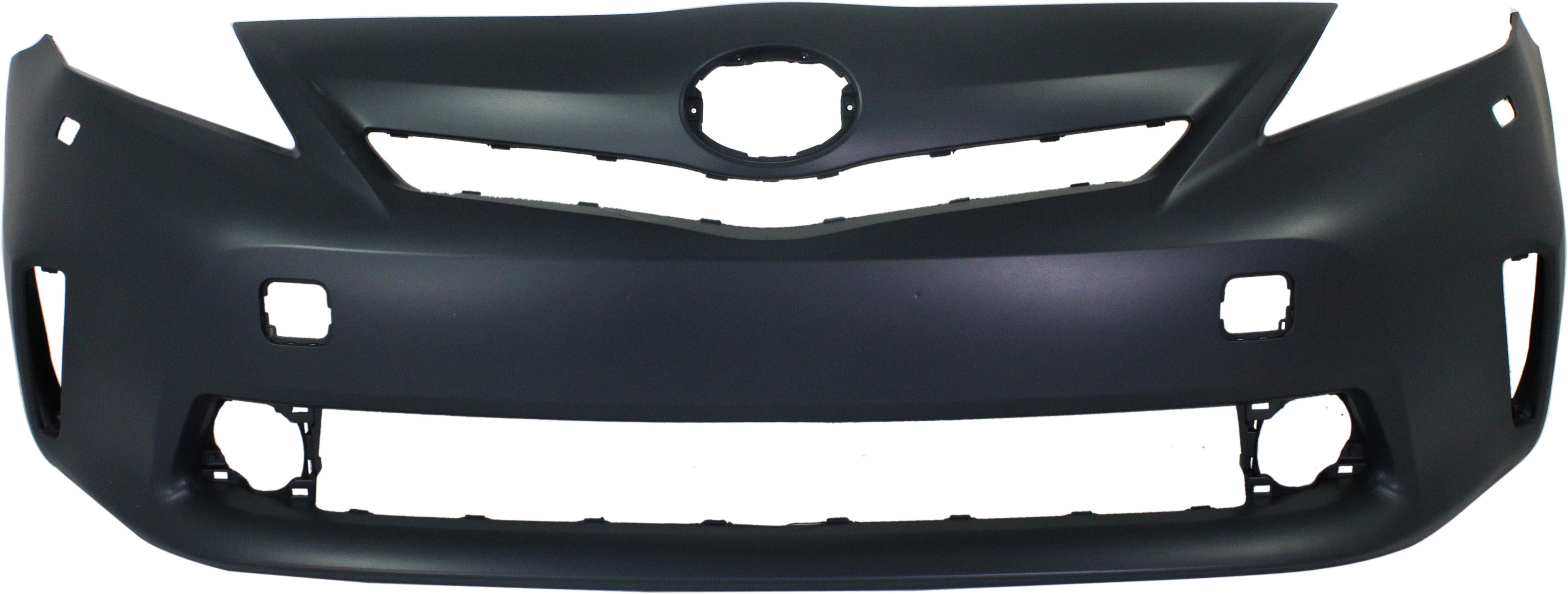 Primed Front Bumper Cover For 2012-2014 Toyota Prius V – With Fog Lamp Holes