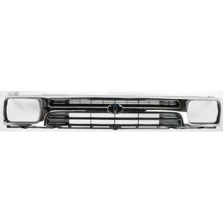 1992-1995 Toyota Pickup Grille, Chrome Shell/Black 2WD.
