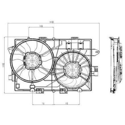 Radiator Condenser Cooling Fan Assembly For 2006-2008 Chevrolet Equinox – Electric, 1-Year Warranty