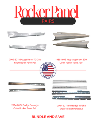 These rocker panel pairs are machine-formed from durable steel and built to handle the demands of rust repair, replacement, or full restoration work.