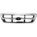 1998-2000 Ford Ranger Grille, Chrome Shell/gray Insert.