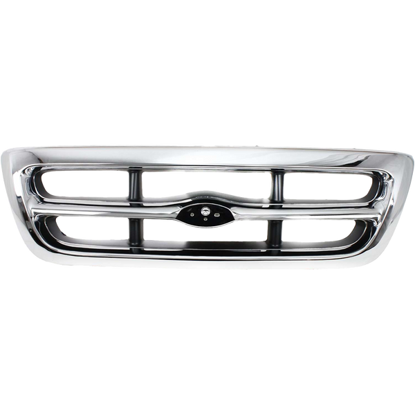 1998-2000 Ford Ranger Grille, Chrome Shell/gray Insert.