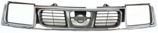 1998-2000 Nissan Frontier Grille, Chrome Shell/gray.