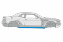 Diagram of where 2008-2014 Dodge Challenger Inner Rocker Panel, RH belongs. 