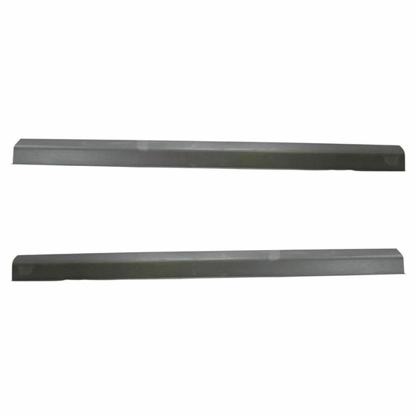 Two black metal bars on a white background. 1996-2004 Nissan Pathfinder 4 DR Outer Rocker Panel Pair.