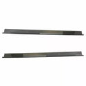 Two metal strips with a gradient finish on a white background. 1996-2004 Nissan Pathfinder 4 DR Outer Rocker Panel Pair.