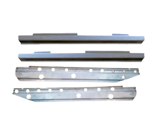 Set of metal grill burners on a white background. 1996-2004 Nissan Pathfinder 4 DR Inner & Outer Rocker Panels Kit.