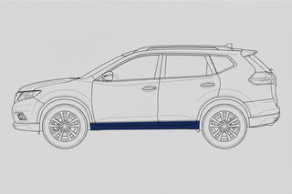 Diagram of where 2014-2020 Nissan X-Trail Outer Rocker Panel, LH goes on left side of car with no text or arrows.   