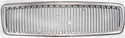 1998 Volvo C70 Grille Vertical Bar Insert, Chrome Shell/Silver Insert.