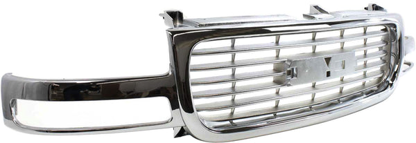 1999-2002 GMC Sierra Pickup Truck Grille, Chrome.