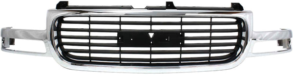 1999-2002 GMC Sierra Pickup Truck Grille, Chrome Shell/Black Insert.