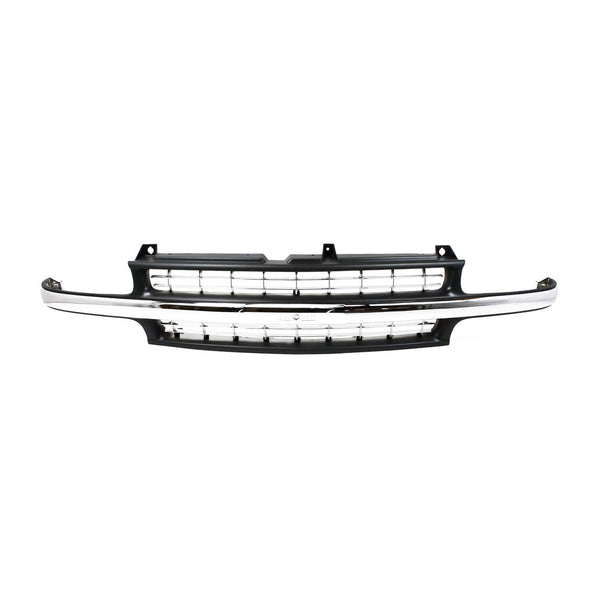 1999-2002 Chevy Silverado Pickup Truck Grille, Cross Bar Insert, Black.