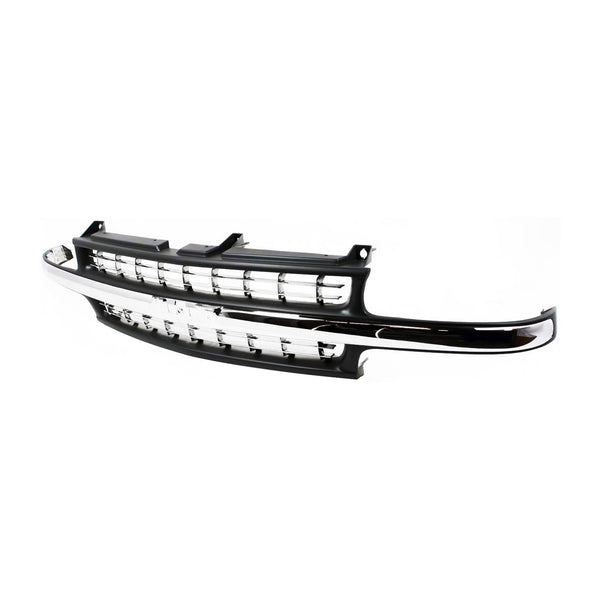 1999-2002 Chevy Silverado Pickup Truck Grille, Cross Bar Insert, Black.