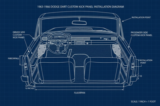 1963-1966 Dodge Dart Custom Steel Kick Panels