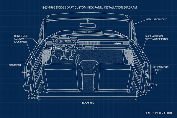 1963-1966 Dodge Dart Custom Steel Kick Panels