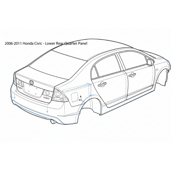2006-2011 Honda Civic Lower Front Quarter Panel, RH