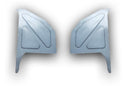 Two metallic blue butterfly wings on a white background. 1972-1993 Dodge Pickup Custom Kick Panel Set.