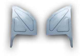 Two metallic blue butterfly wings on a white background. 1972-1993 Dodge Pickup Custom Kick Panel Set.