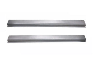 Two metallic bars on a white background. 2006-2009 Dodge Ram Mega Cab Truck Outer Rocker Panel Pair