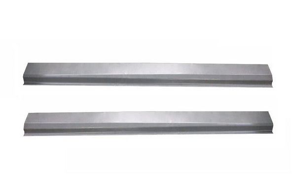 Two metallic bars on a white background. 2006-2009 Dodge Ram Mega Cab Truck Outer Rocker Panel Pair