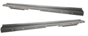 Two metal brackets on a white background. 2008-2020 Dodge Grand Caravan Outer Rocker Panel Pair.