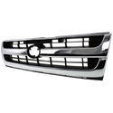 1997-2000 Toyota Tacoma Grille, Chrome Shell/Black.
