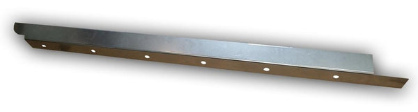 Metallic strip with circular cutouts on a white background. 2016-2018 Lincoln MKX Outer Rocker Panel LH.