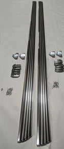 1964-1966 Ford Mustang Polished Rocker Panel Sill Plate Molding Kit With Clips.