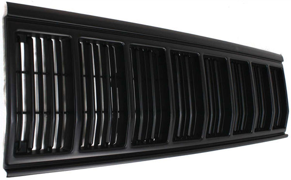 1991-1996 Jeep Cherokee Grille, Painted-Black, Plastic.
