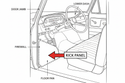 1965-1966 Ford Pickup Custom Steel Kick Panels diagram