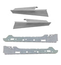 Set of metal brackets on a white background. 1997-2003 Ford F-150 Reg Cab 2DR Inner & Outer Rocker Panel Kit.
