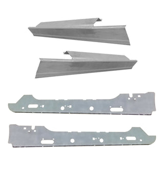 Set of metal brackets on a white background. 1997-2003 Ford F-150 Reg Cab 2DR Inner & Outer Rocker Panel Kit.