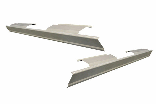 Two car rocker panels on a white background. 1998-2002 Ford Expedition Inner & Outer Rocker Panels Kit 