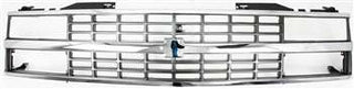 1988-1993 Chevy C2500 Pickup Grille, Chrome Shell w/Black Insert.