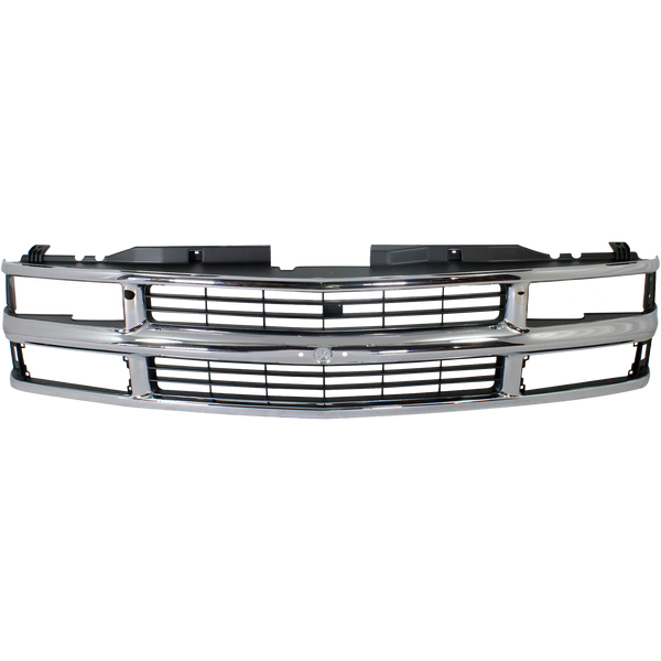 1994-2002 Chevy Pickup Grille, Chrome Shell/Silver.