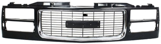 1994-2000 GMC K3500 Pickup Grille, Painted-Black W/Chrome Insert.