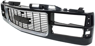 1994-2000 GMC C2500 Pickup Grille, Painted-Black W/Chrome Insert.