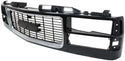 1994-1999 GMC Yukon Grille, Painted-Black W/Chrome Insert.