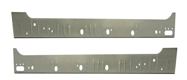 Two metal brackets with multiple holes on a white background. 2003-2006 Ford Expedition Inner Rocker Panels