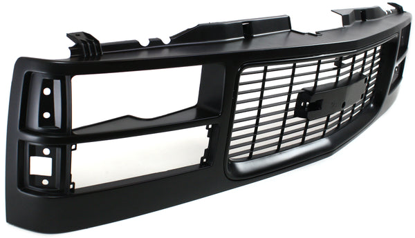 1994-2000 GMC C1500 Pickup Grille, Painted-Black.