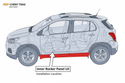 Digram of where 2012-2022 Chevy Trax Inner Rocker Panel, LH goes