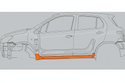 Diagram of where 2012-2022 Chevy Trax Inner Rocker Panel, LH goes with no text.