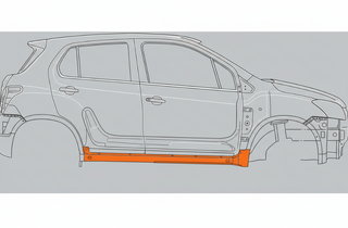 2012-2022 Chevy Trax Inner Rocker Panel, RH diagram of placement. 