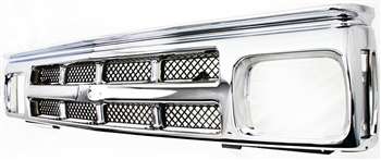 1991-1993 Chevy S-10 Pickup Grille, Painted-Silver.