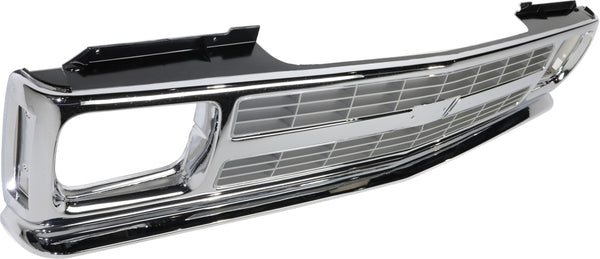 1991-1994 Chevy S-10 Blazer Grille, Chrome Shell/Gray.