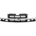 1998-2004 Chevy S-10 Pickup Grille, Mesh Insert, Gray.
