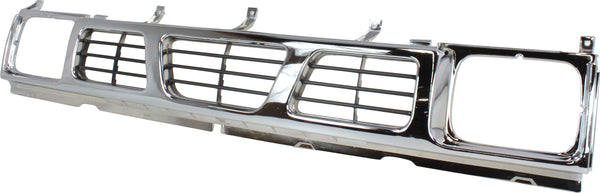 1993-1997 Nissan Pickup Grille, Chrome Shell/gray.