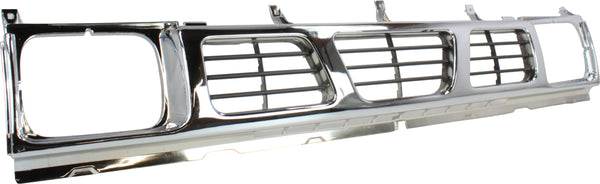 1993-1997 Nissan Pickup Grille, Chrome Shell/gray.
