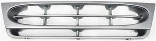 1997-2002 Ford Econoline Van Grille, Plastic, Silver.