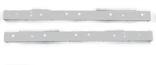 Two metal brackets on a white background. 2008-2016 Chevy Cruze Inner Rocker Panel Kit. Inner Rockers. 